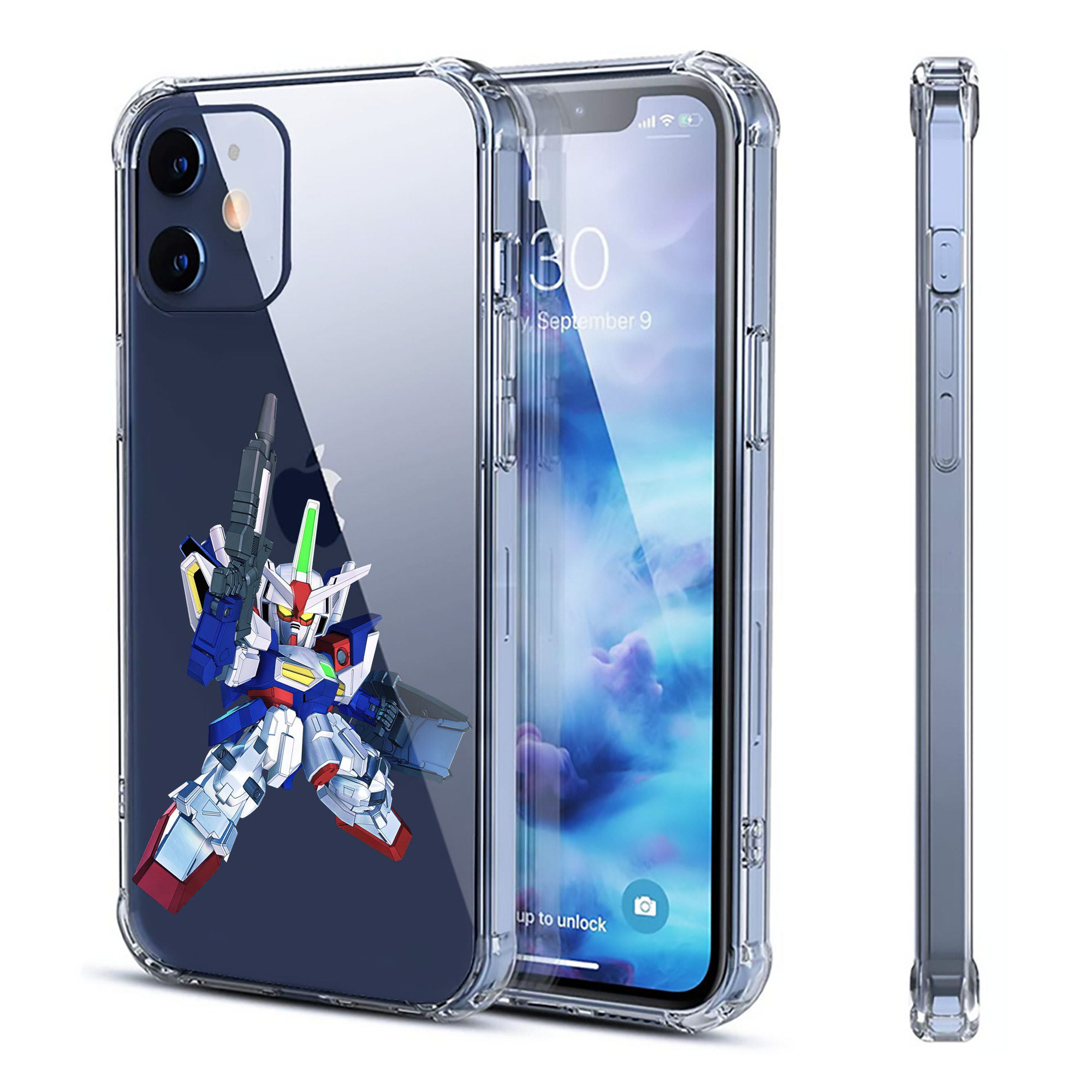 （画像用） 機動戦士ガンダム Mobile Suit Gundam 【iPhone 12シリーズ対応】透明スマホケース（クリアソフトケース）
